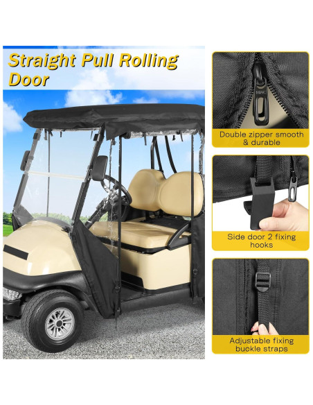 Cubierta para Carrito de Golf SANXIACAR 2 Pasajeros Negra