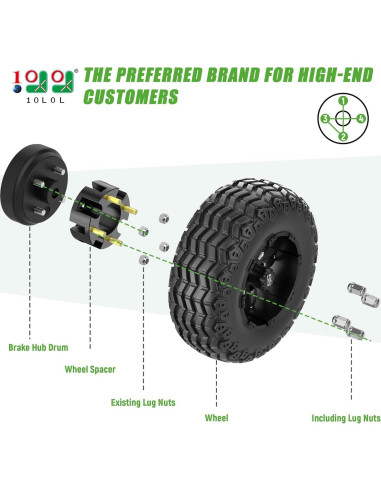 Kit de Espaciadores de Ruedas 10L0L 2" para Carrito de Golf