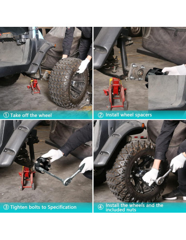 Kit de Espaciadores de Ruedas 10L0L 2" para Carrito de Golf