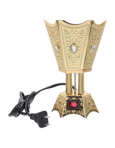 Quemador de Incienso Eléctrico Cabilock Dorado 390g Estilo Medio Oriente