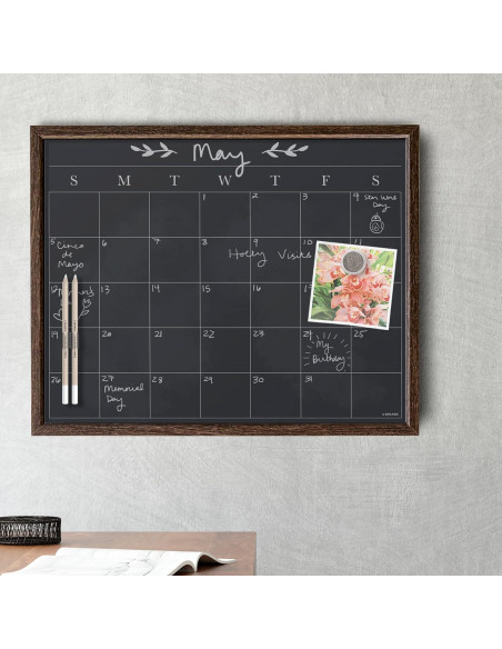 Tablero Calendario Tiza Magnético U Brands 40.64x50.8cm Madera