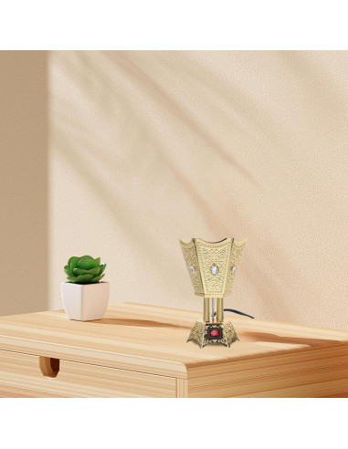 Quemador de Incienso Eléctrico Cabilock Dorado 390g Estilo Medio Oriente