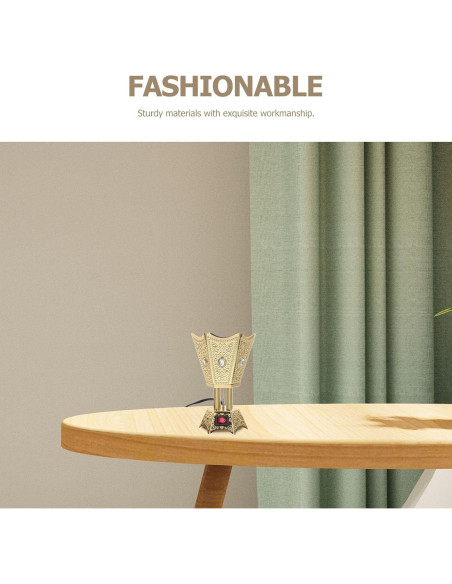 Quemador de Incienso Eléctrico Cabilock Dorado 390g Estilo Medio Oriente