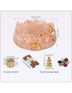 Juego de Soporte de Incienso YGFRSTO Loto Rosa 8x8 cm 2