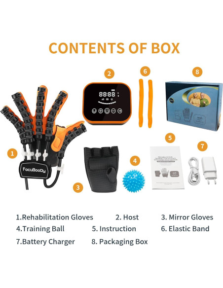 Guantes de Rehabilitación FocuBoody XL Mano Izquierda Naranja Guantes de Rehabilitación FocuBoody XL Mano Izquierda Naranja