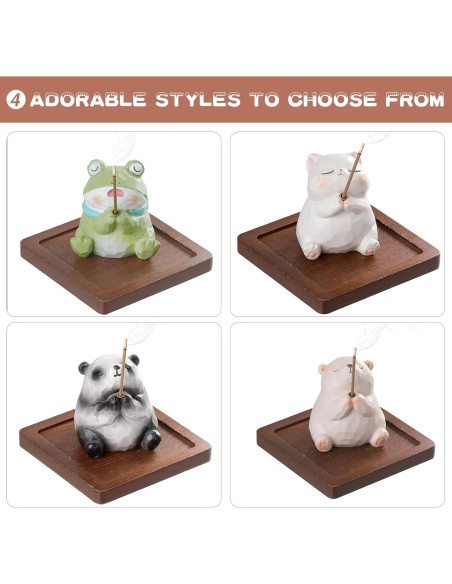 Soporte de Incienso Lionpower Rana con Bandeja de Madera