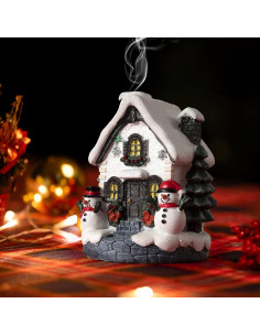 Soporte de Incienso Cacukap Cabaña Navideña Resina 195g 2