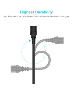 Cable de Alimentación AC UL 1.83 m Jantoy para Vizio 2