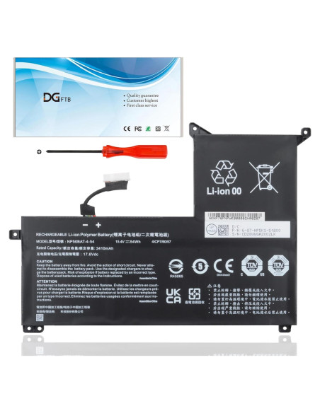 Batería de Reemplazo DGFTB NP50BAT-4-54 para Clevo 15.4V 54Wh