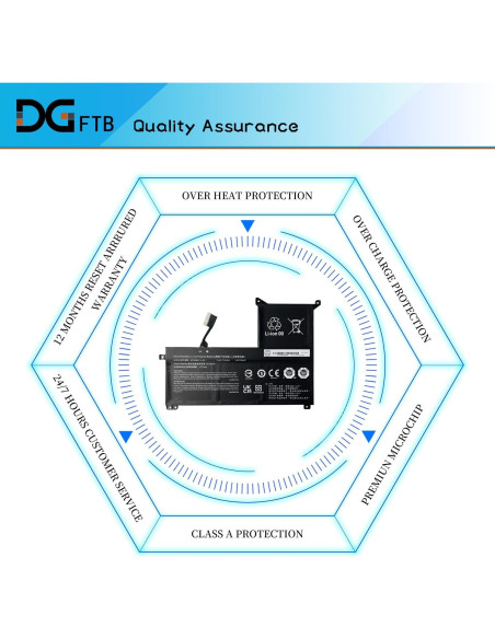 Batería de Reemplazo DGFTB NP50BAT-4-54 para Clevo 15.4V 54Wh