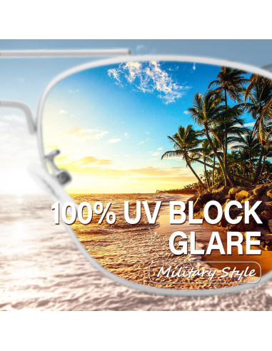 Gafas de sol aviador TR90 polarizadas UV400 marco metal gris