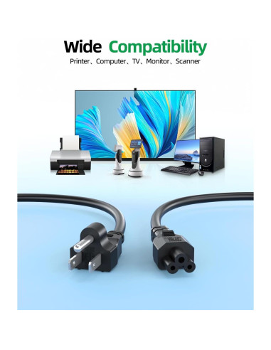 Cable de Alimentación C5 1.22m Superer para Laptops y TVs