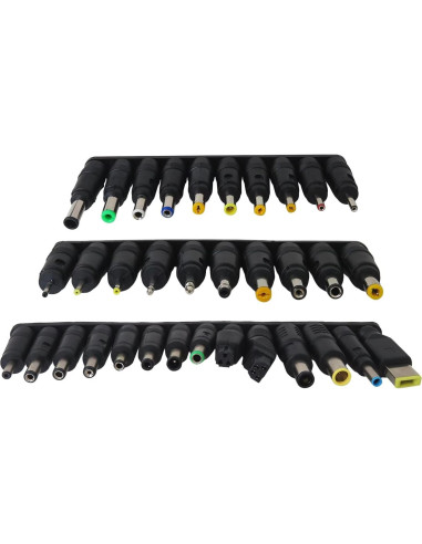 Kit 34 Enchufes Universales DC MUNTICO 5.5x2.1mm para Laptop