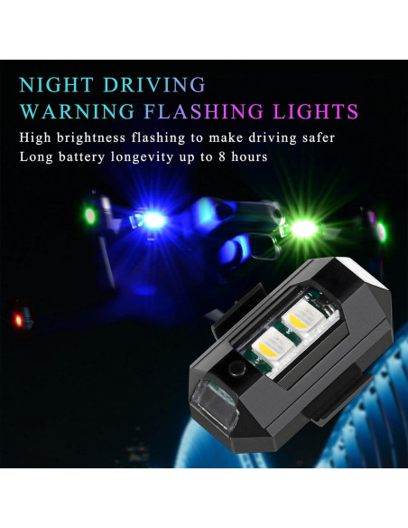 Luces Estroboscópicas LED FSTURIOS 2PCS Carga USB 7 Colores