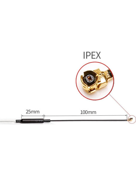 Antena de Recepción CORONIR IPEX 2.4G Omnidireccional 3dBi - Paquete de 3