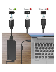 Cargador USB C 45W DMKAOLLK para Chromebook Lenovo y Dell 2