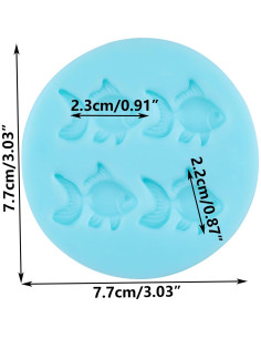 Molde de Silicona Fondant Pez Goldfish Azul 7.69cm 2