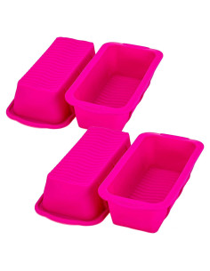 Molde de Silicona para Pan Tosnail 4 Piezas 21x10 cm Rosa