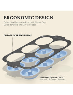 Molde de Silicona para Donuts BRONYPRO 8 Cavidades Antiadherente 2