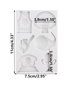 Molde de Silicona para Fondant Baloncesto MINFEIDMS 8x7 cm 2
