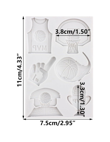 Molde de Silicona para Fondant Baloncesto MINFEIDMS 8x7 cm