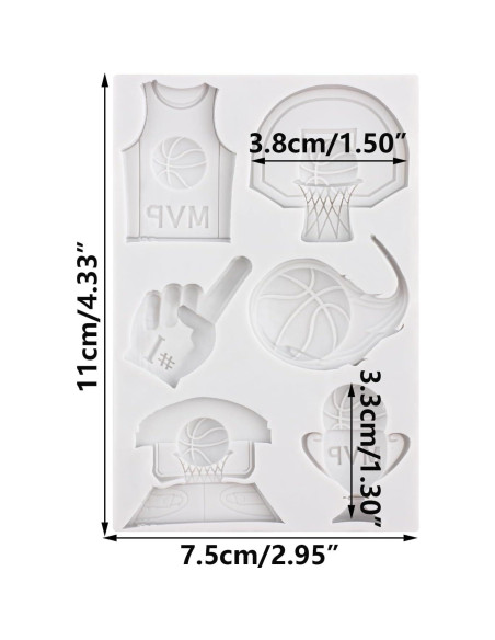Molde de Silicona para Fondant Baloncesto MINFEIDMS 8x7 cm