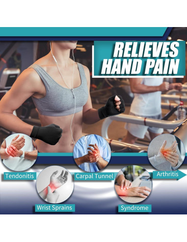 Guantes de Artritis de Cobre DRNAIETY - Compresión Sin Dedos S