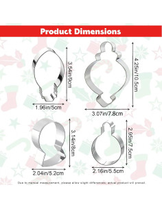 Juego de Cortadores de Galletas Navideñas Heyiminy 4 Piezas 2