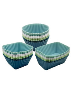 Tazas de Hornear de Silicona SKIDEC 24 Piezas Reutilizables