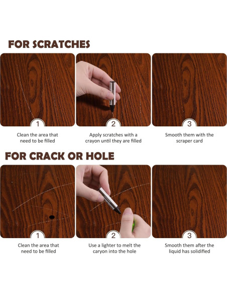 Palitos de Relleno de Madera DEWEL 8 Colores para Reparación