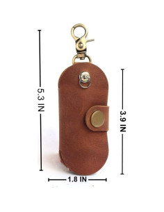 Organizador de Llaves de Cuero Crazy Horse Vintage - Funda Compacta 2