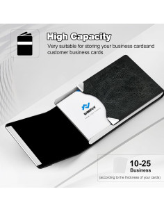 Estuche para Tarjetas de Visita DMFLY Negro con Cierre Magnético 2