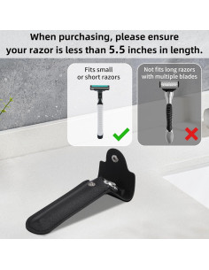 Funda de Afeitar de Viaje Kailund de PU Negra 14 x 5.5 cm 2