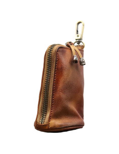 Monedero de Cuero Genuino LFWATAXY Marrón 6.1x10.9cm