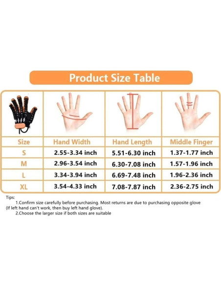 Guantes de Rehabilitación GENDOING Mano Izquierda M Ajustables