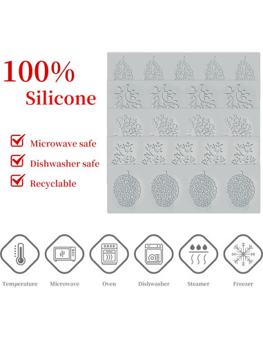 5 Moldes de Silicona para Hornear Hojas SanZaoGang 3D