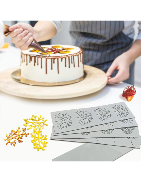 5 Moldes de Silicona para Hornear Hojas SanZaoGang 3D