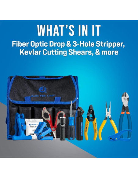 Kit de Preparación de Fibra Jonard TK-121 - 12 Herramientas