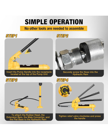 Kit Hidráulico YELLOW JACKET 6 Toneladas Porta Power