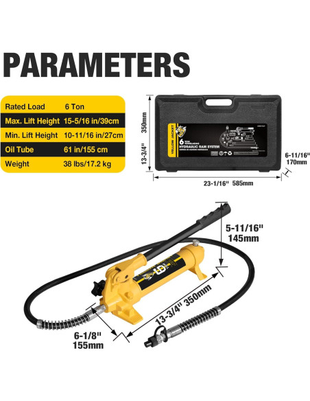 Kit Hidráulico YELLOW JACKET 6 Toneladas Porta Power