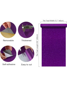 Papel Tapiz Autoadhesivo CHIHUT Brillante Morado Oscuro 39.88x254 cm 2