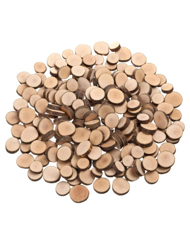 Rodajas de Madera Natural 100Pcs 1.5-2.5cm para Manualidades