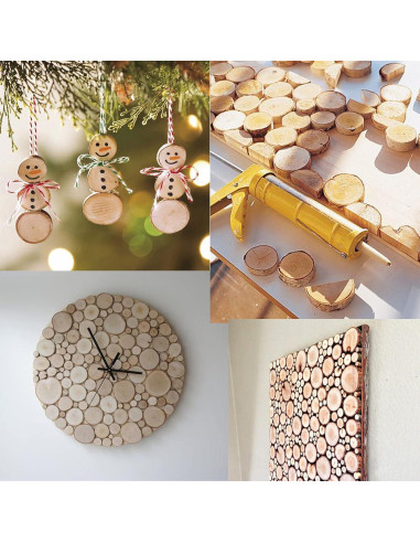 Rodajas de Madera Natural 100Pcs 1.5-2.5cm para Manualidades