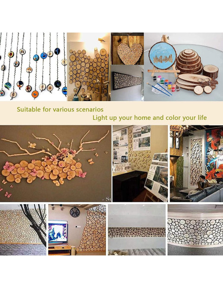 Rodajas de Madera Natural 100Pcs 1.5-2.5cm para Manualidades