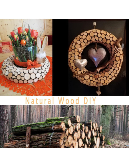 Rodajas de Madera Natural 100Pcs 1.5-2.5cm para Manualidades