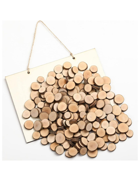 Rodajas de Madera Natural 100Pcs 1.5-2.5cm para Manualidades