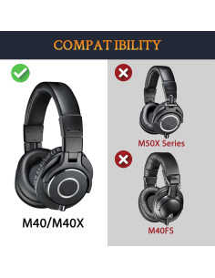 Funda de Diadema SOULWIT para Auriculares Audio Technica ATH M40/M40X - Negro 2