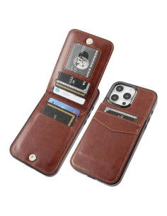 Funda Cartera KIHUWEY para iPhone 16 Pro Max 6.9" Cuero Marrón