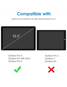 Protector de Pantalla JETech para Microsoft Surface Pro 6/5/4 Vidrio Templado 2