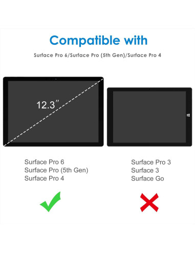 Protector de Pantalla JETech para Microsoft Surface Pro 6/5/4 Vidrio Templado